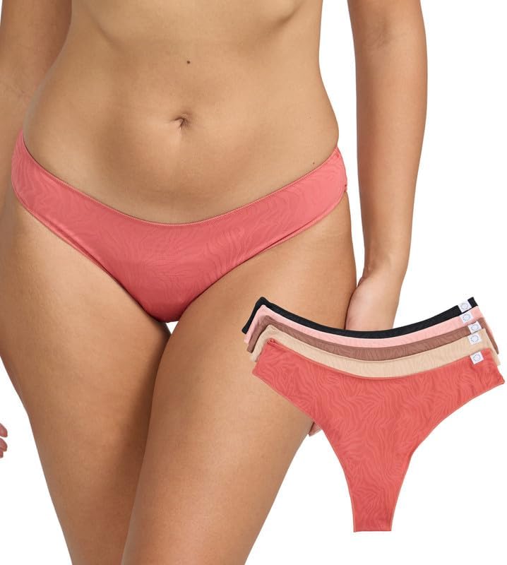 BCBGeneration womens 5-pack High Cut Tanga Underwear - Image 1